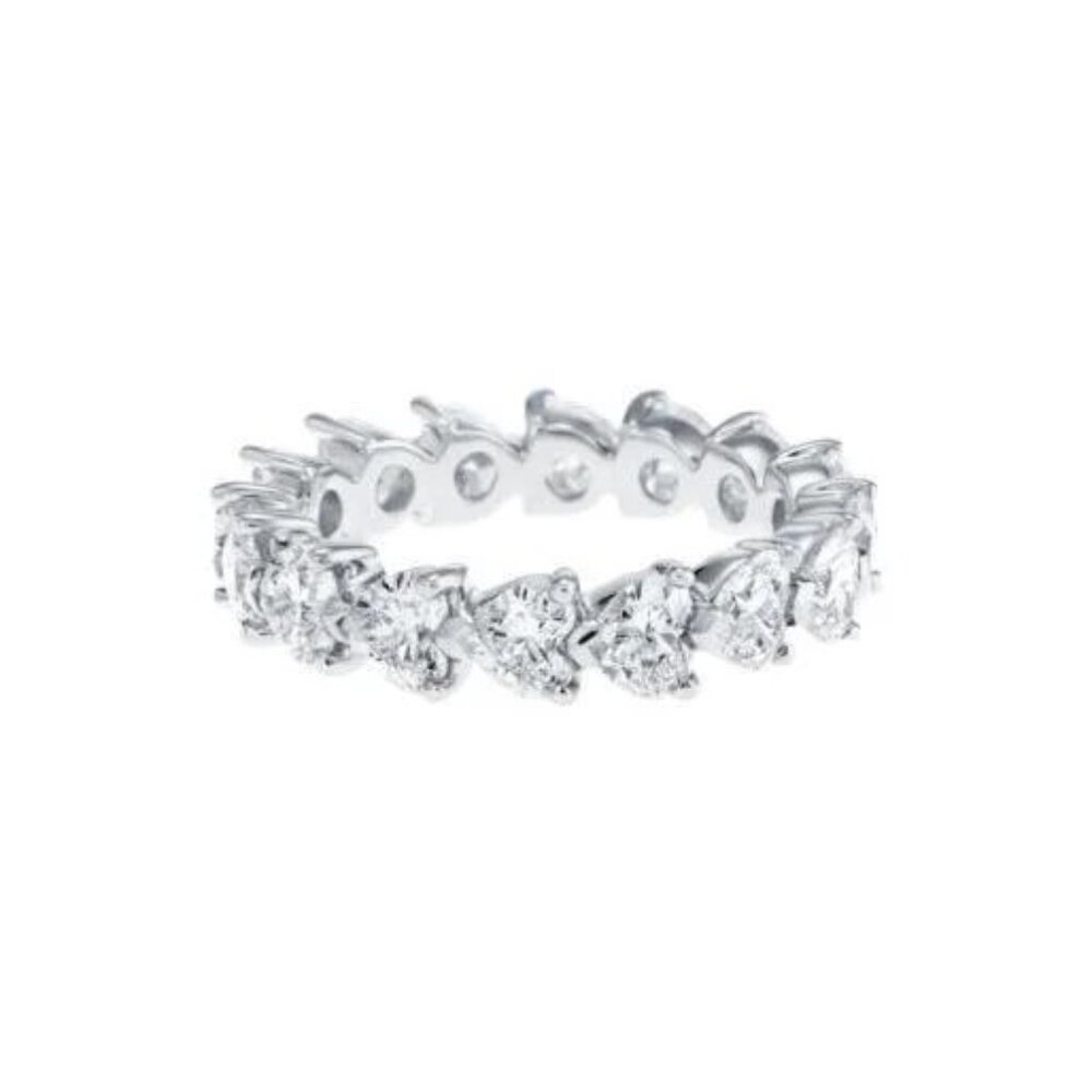 ✨Lovely Diamonds Sweet Zircon Silver Heart Eternity Rings for Women,MARR9139